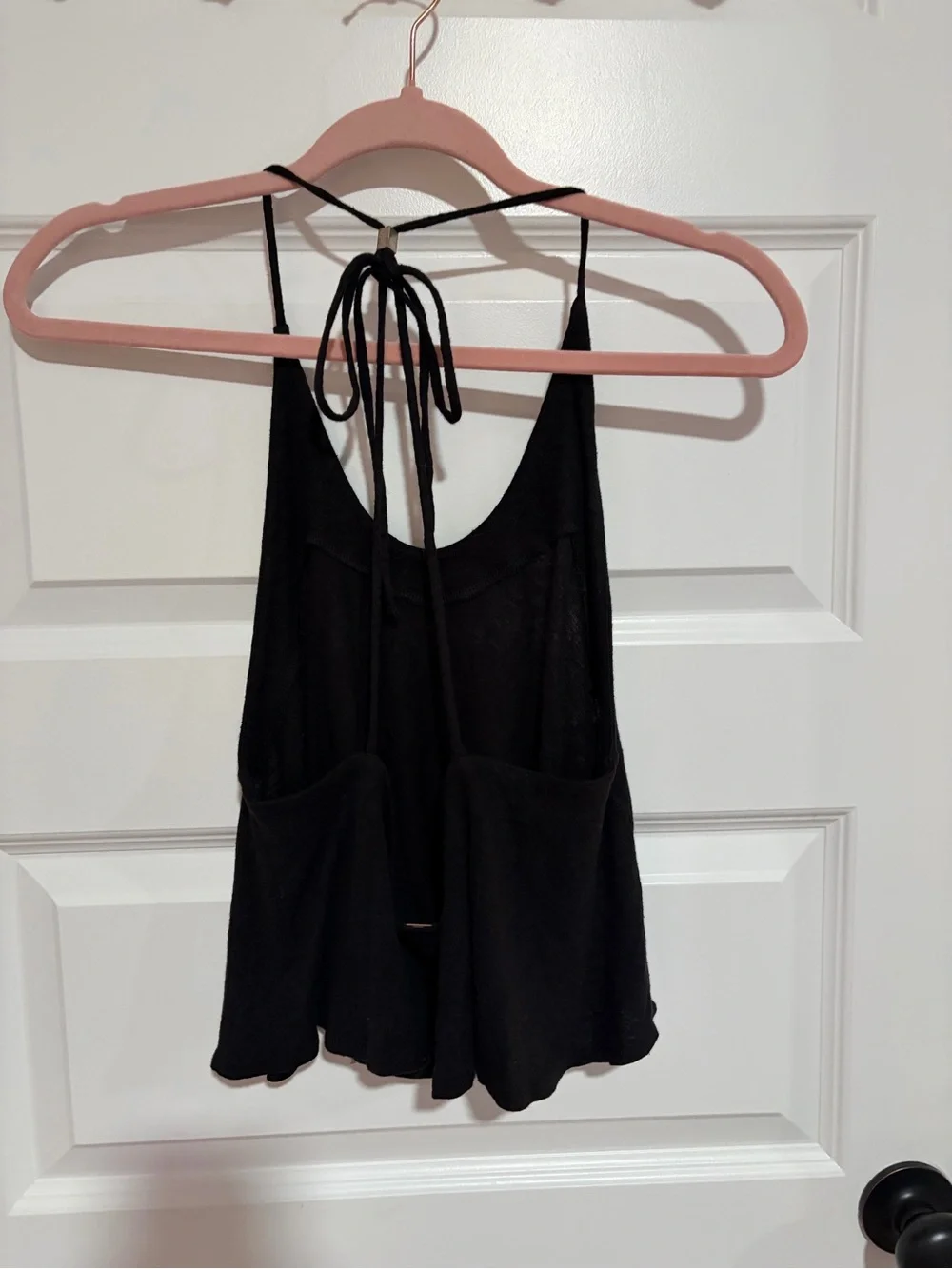 Free People Black Strappy Camisole with Back Tie